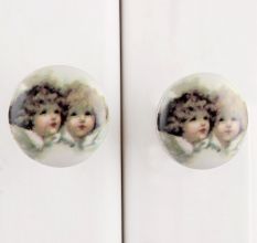 Baby Doll Flat Ceramic Drawer Knob